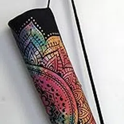 CRAFT KALA Indian Mandala Handmade Cotton Hand Full-Zip Exercise Yoga Mat Carry Bag Gym Beach Pilates Carrier Bags Hippie Mandala Indian Cotton Bag (Multi Flower)-image-64