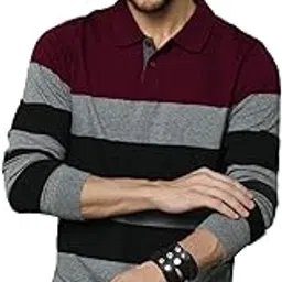 lewel Men's Colorblock Full Sleeve Polo T-Shirt-picture-28