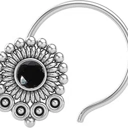 JSAJ STONE NOSEPIN WIRE NOSEPIN 925 STERLING SILVER FOR GIRLS AND WOMENS SILVER NOSE PIN-image-11