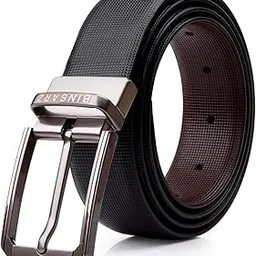 binsarz Reversible Premium Leather Belt for Men | Black & Brown Formal/Casual Belt | 3.5 cm Width with Square Textured Taiwan-Finished Buckle-picture-27