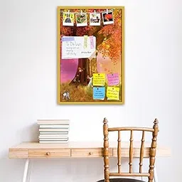 ArtzFolio Big Tree & Two Rabbits | Bulletin Board Notice Pin Board | Vision Soft Board Combo with Thumb Push Pins & Sticky Notes | Golden Frame | 24 x 36 inch (61 x 91 cms)-picture-12