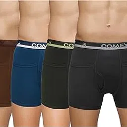 amul comfy Men's Plain Cotton Long Pocket Trunk Pack of 10(Assorted Colours May Vary)-picture-29