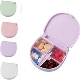 Sumiko Travel Pill Case, Small Pill Box for Purse, Acedada Portable Daily Pill Container, Compact Moistureproof 4 Compartments Pill Organizer, Stylish Medicine Holder for Vitamins Fish Oils (Random Color)-picture-13
