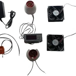 TM&W- W1209 Kit-12V W1209 Digital Temperature Controller+12V DC 3 inch Cooling Fan (2pcs)+12V AC-DC Power Adapter+2 Holder+2pin With Cable(1pcs)-image-31