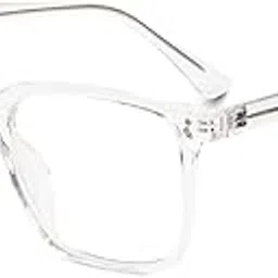 Unisex Trendy Medium Square Transparent Optical Frame (ES002T)-image-1
