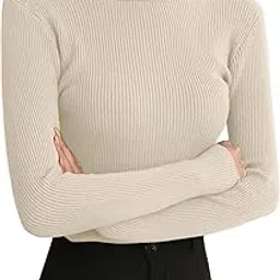 Ribbed Turtleneck Sweater, Long Sleeve, Black, Fitted Style-picture-30