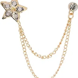 knighthood Golden Stone Star with Hanging Chain Brooch for Men-picture-11
