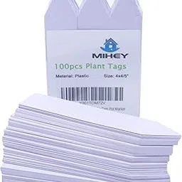 100 Pcs 4 inch Plastic Nursery Garden Stake Tags Plant Seed Garden Labels Pot Marker White-image-4