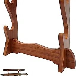 GODSDWARES Sword Stand, Katana Holder, Katana Stand Two-Tier Solid Wood Display Rack for Sword Holder Samurai Sword Hook Sword Holder Display Stand for Martial Arts Tools-picture-30