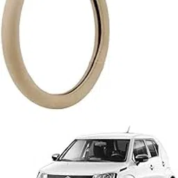 RKPSP Beige Leather Luxury Super Fiber Non-Slip Steering Wheel Cover for Ignis-picture-30