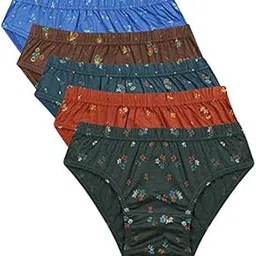 Womens Panty Cotton Printed Panty Brief (Pack of 5)-image-2
