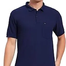 black blink! Mens Plain Polo Neck Casual and Formal wear Flexible and Breathable Fabric Poly Cotton Tshirt with Front Pocket-picture-21