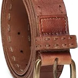 art n vintage Full Grain Genuine Leather Natural Belt – Handcrafted Interlinked Weaving Metal Brass Buckle Men’s Belt for Jeans Pants-picture-56