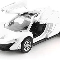 Chanak Premium Metal Die-Cast Sports Racer Car, Metal Car with Realistic Engine Sound, LED Lights, Open & Close Doors, Pull Back Car Zinc Alloy for Kids Above 3 Years, BIS Approved (White)-picture-29