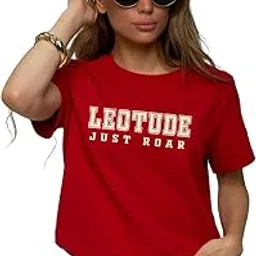 leotude Women'S Half Sleeve Printed Round Neck Boyfriend Loose Fit T-Shirt For Women-picture-36