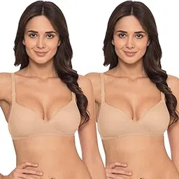 komli Heavily Padded Push-Up Bra - Cotton Rich - Balconette - 3/4th Coverage, Seamless, Wireless, Multiway Straps - T-Shirt Bra (Pack of 2)-picture-32
