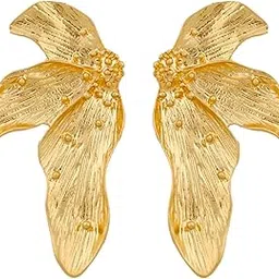 salve Chic Coquette Floral Earrings for Women | Bohemian Jewellery Hanging Earrings for Girls Stylish | Gift for Girlfriend Gold Ear Rings for Women Stylish Aesthetic Jewellery Korean Flower Danglers-picture-48