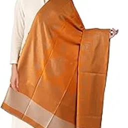 Ramnaya Women's Self Paisley Kashmiri Jamawar Reversible Winter Shawl (SIZE: 40" X 80") Mustard-picture-20
