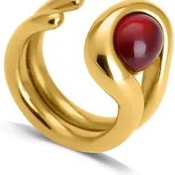 palmonas Sleek Statement Gold Ring for Womens - Waterproof & Anti-Tarnish-picture-12