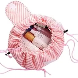 Makeup Toiletry Bag Drawstring Portable Travel Casual Waterproof Quick Pack Magic Makeup Storage Bag Perfect for Women Girls (Pink)-picture-17