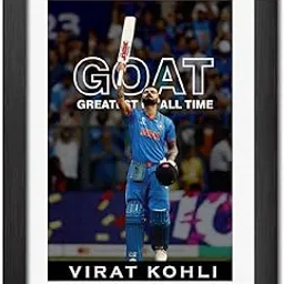 TenorArts Virat Kohli Indian Cricket Player Poster Frame Indian Cricket Photo Framed Painting with Matt Finish Black Textures (12 inches x 9inches)-picture-24