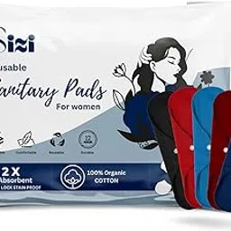 SIZI Reusable Cotton Cloth Sanitary Pad for Women| Soft and Breathable Fabric | Eco-Friendly Cotton Sanitary Pads for Women. (XXL, Cloth Pads-05)-image-95