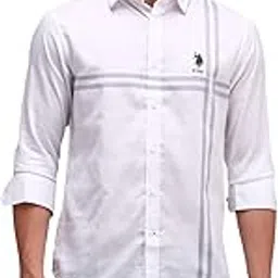 u.s. polo assn. Men's Striped Collared Neck Full Sleeve Casual Cotton Regular Fit Shirts-picture-30