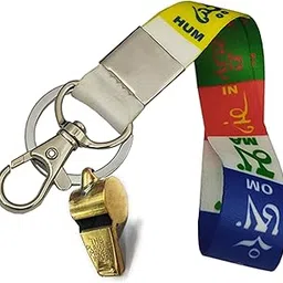 MGP Fashion Fabric Tibetan Ladakh Prayer Tag with Multipurpose Brass Finish Metal Sitti Pea Mini Whistle Coach Referee Sports-picture-22