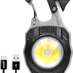 Sofronics Keychain LED Flashlight 7 Light Modes COB Work Light 1600 Lumens Rechargeable Torch with Lighter, Whistle, Screwdriver, Bottle Opener, Magnet Emergency Multitool for Camping, Outdoor Use-picture-30