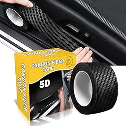 Trueflair Anti Scratch Carbon Fibre Strip Tape for Car Door Sill Protector, Bumper, Edge Protection 5 M (Black Texture)-picture-12
