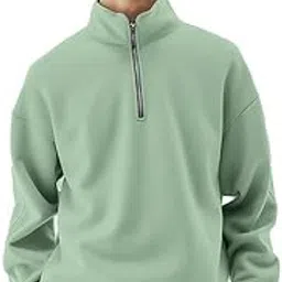 a to z creation Fleece Half Zip High Neck Loose Fit Sweatshirt for Men's-picture-33