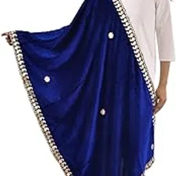 pk hub Women's Velvet Gota Patti Dupatta (1Pc Dupatta Only, 30 Inches x 2.25 MTRS)-picture-24
