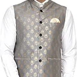 veera paridhaan Men's Banarasi Printed Nehru Jacket-picture-20
