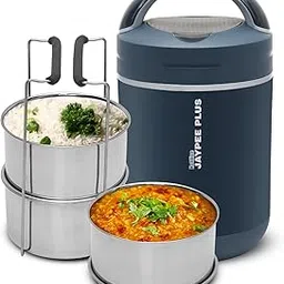 Jaypee Plus Hottline 3-320X3 ml Stainless Steel Electric Lunch Box for Men & Women|Shockproof Design|BPA Free|Reheat Food in 30 Minutes|Convenience case for Power Cord|Inbuilt Thermostat,Dark Blue-picture-28