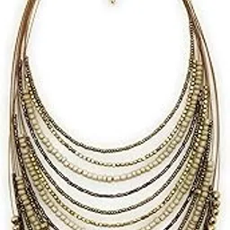 dca Glass Brass and Necklace for Women's - (Gold & White)-picture-34