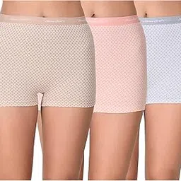 shine star Women’s Boy Short Panties Pack of 3 | Cotton Lycra Seamless Panty Set | Full Coverage Shorty Underwear for Women | Comfortable Everyday Wear-picture-18
