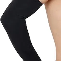 USL Men's and Women's Cotton Full Hand Arm Sleeves (Cream & Black, Free Size) Pack Of 1 Pair-image-5