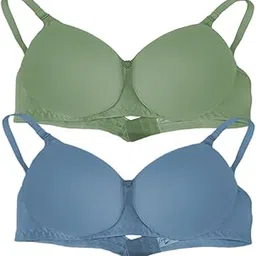 raha s.g Lightly Padded Full Coverage Solid Everday T-Shirts Non-Wired Seamless Multicolor Combo Pack of 2-3 Bra for Girls & Working Ladies for Woman-picture-14
