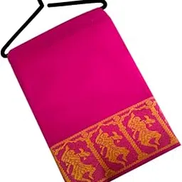 Anka's Handmade Bharatanatyam & Kuchipudi Dance Practice Cotton Saree (Pink With Gold Colour Doll Border)-picture-35