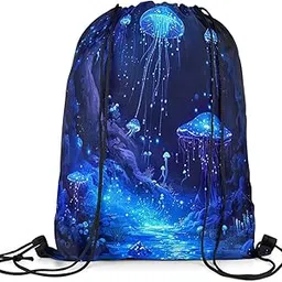 feelyou Plum Blossom Drawstring Backpack 13"x15.7" Chinese Style Sports Gym String Bag White Plum Drawstring Bags-picture-40