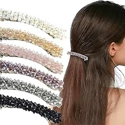ANNA CREATIONS Elegant Hair Clips Sparkly Glitter Rhinestones Hairpin Shiny Crystal Bling Hair Clips Hair Barrettes Vintage Hair Accessories for Women & Girls (Pack of 6)-image-40
