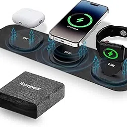 Honeywell Zest Wireless 3-in-1 Magnetic Foldable MagSafe Compatible 23W Wireless Charger for iPhone 12-15, Supports QC 3.0, All Apple Watch Series, Airpods 2,3, pro, Ultra-Fast Charging up to 23W-image-20