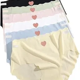women's innerwear Women's Seamless Heart Pattern Underwear, High Waist Panties Set, Pack of 6-picture-39