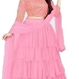 Heaven Blue Semi-Stitched Lehenga Choli Set, Embroidered Traditional Ethnic Wear-picture-43