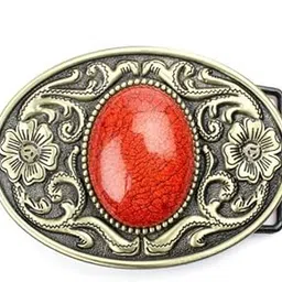 trendynest 3Xantique Vintage Arabesque Turquoise Western Cowboy Belt Buckle Pattern Red | Mens Accessories | Belt Buckles-picture-41