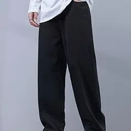 rabezo denim Denim Fabric Straight Fit Mid Rise Black Men Jeans (STF-RBZ-Black-220)-picture-28