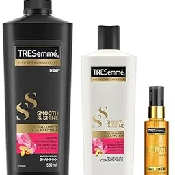 TRESemme Ultra Shine Serum Combo (With Heat Protection) for Super shiny Finish - Smooth and Shine 580ml Shampoo, Smooth and Shine 190ml Conditioner and Gloss Ultimate 50ml Serum-picture-52