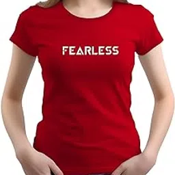 xenovaurban Women Cotton Printed Regular Fit T-Shirt | Stylish Round Neck Graphic Tshirt - WRN-Fearless-picture-44