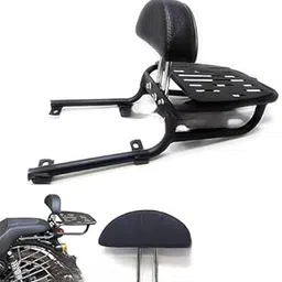 VoltnesRid Bike ZL08 Harley Style Luggage Carrier Adjustable Backrest with Cushion Support Black Bar for RE Thunderbird 350 and Thunderbird 350, Rexine, Leather, Aluminium Alloy-picture-24