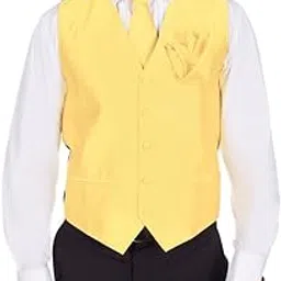 buy your ties Mens Solid Tuxedo Vest, Tie, Bow Tie & Hanky 4 Piece Set-picture-34